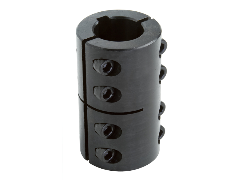 Climax Part 2ISCC-100-100 Mild Steel Black Oxide Plating Clamping Coupling 3 inch length 1/4-28 x 5/8 Clamp Screw 1 inch X 1 inch bore 1 3/4 inch OD 