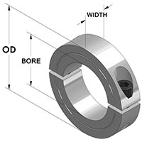 thumbnail image 2 of 30mm ID 2-Piece Metric Clamp Collar - GM2C-30-B By Climax Metal Products 2 of 14