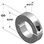 thumbnail image 2 of 30mm ID 2-Piece Metric Clamp Collar - GM2C-30-B By Climax Metal Products 2 of 14